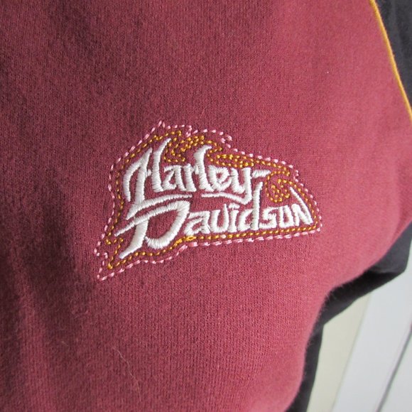 HARLEY DAVIDSON Black/Burgundy Full Zip Hoodie - Picture 2 of 8